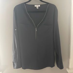 Calvin Klein zip up long sleeve shirt